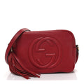 Pebbled Calfskin Small Soho Disco Bag Vibrant Red