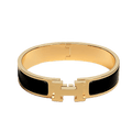 Hermes Clic Black 18K Gold Bracelet