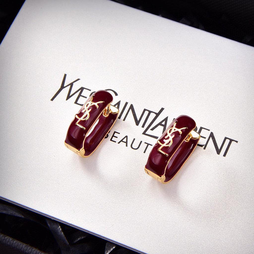 Red 18K Gold Earrings