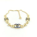 Chanel Blue Choker 18K Gold Necklace