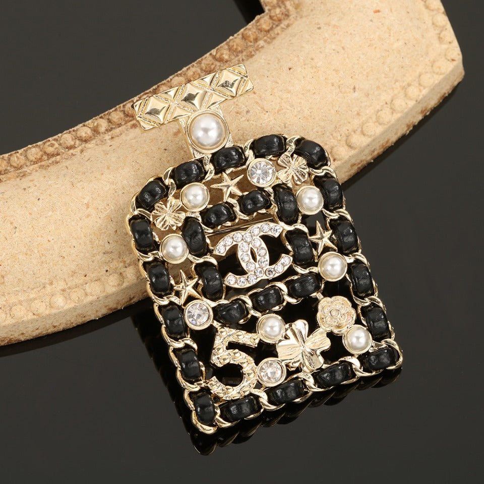 Chanel Bottle Strass 18K Gold Brooch