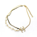 Chanel Pearls Strass Choker 18K Gold Necklace