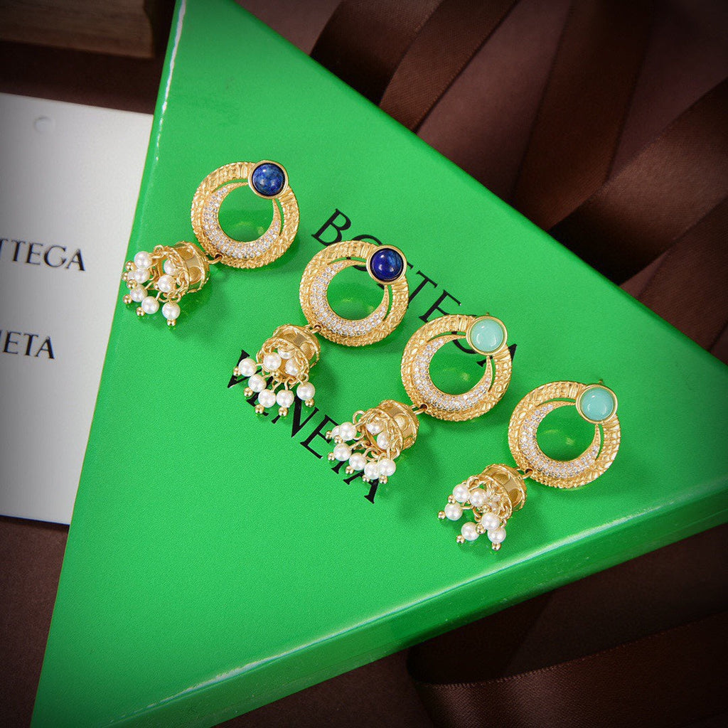 Bvlgari Circle Diamonds 18K Gold Earrings
