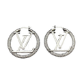 Louis Vuitton Louise Hoop Diamond 18K Gold Earrings