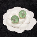 Chanel Green 18K Gold Earrings