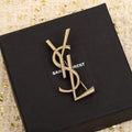 YSL Stripe Gold 18K Gold Brooch