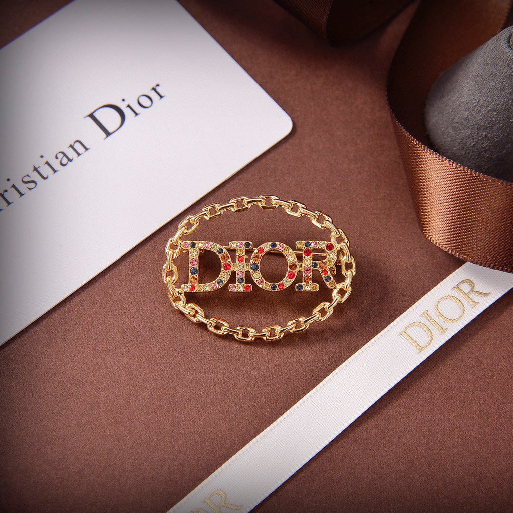 Dior Revolution Color Crystals 18K Gold Brooch