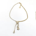 Chanel Heart Crystals Chain 18K Gold Necklace