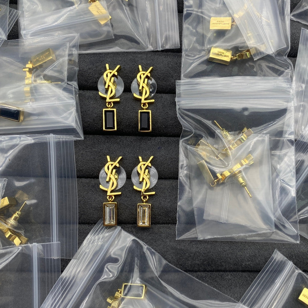 YSL Monogram 18K Gold Earrings
