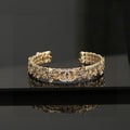 Chanel Flower Diamond Cuff 18K Gold Bracelet
