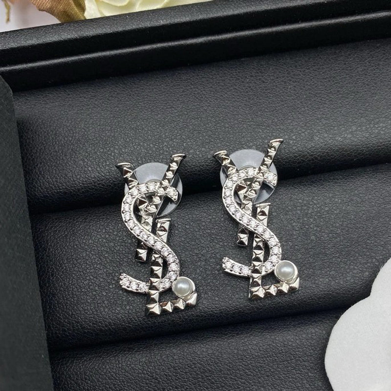 YSL Gold Diamond 18K Gold Earrings