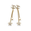 Chanel Pearl & Star 18K Gold Earrings