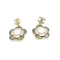 Chanel Flower Pendant 18K Gold Earrings