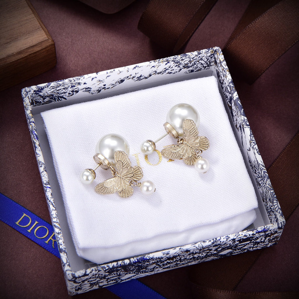 Dior Tribales Pearl 18K Gold Earrings