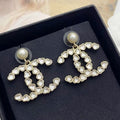 Chanel Pearl & Crystal 18K Gold Earrings