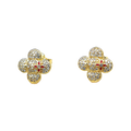 Louis Vuitton Vivienne Diamond 18K Gold Earrings