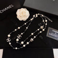 Chanel Long Black Pearl 18K Gold Necklace