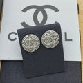 Chanel Round 18K White Gold Earrings