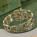 Gucci Double Flowers 18K Gold Bracelet