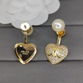 Celine Diamond Heart 18K Gold Earrings