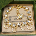 Gucci Double Script Crystals 18K Gold Bracelet