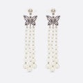Dior Pearls Tassel Long 18K Gold Earrings