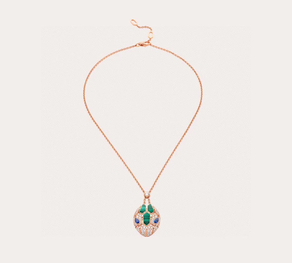 Bvlgari Serpenti Malachite 18K Gold Necklace