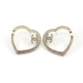 Chanel Diamond Heart 18K Gold Earrings