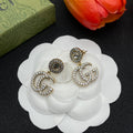 Gucci Double Crystals 18K Gold Earrings