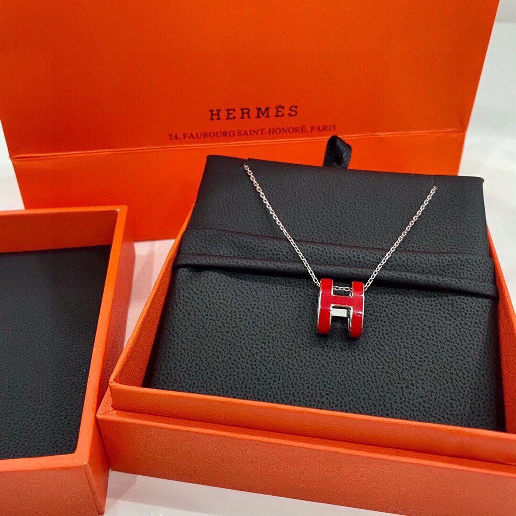 Hermes Mini Pop Red 18K Gold Necklace