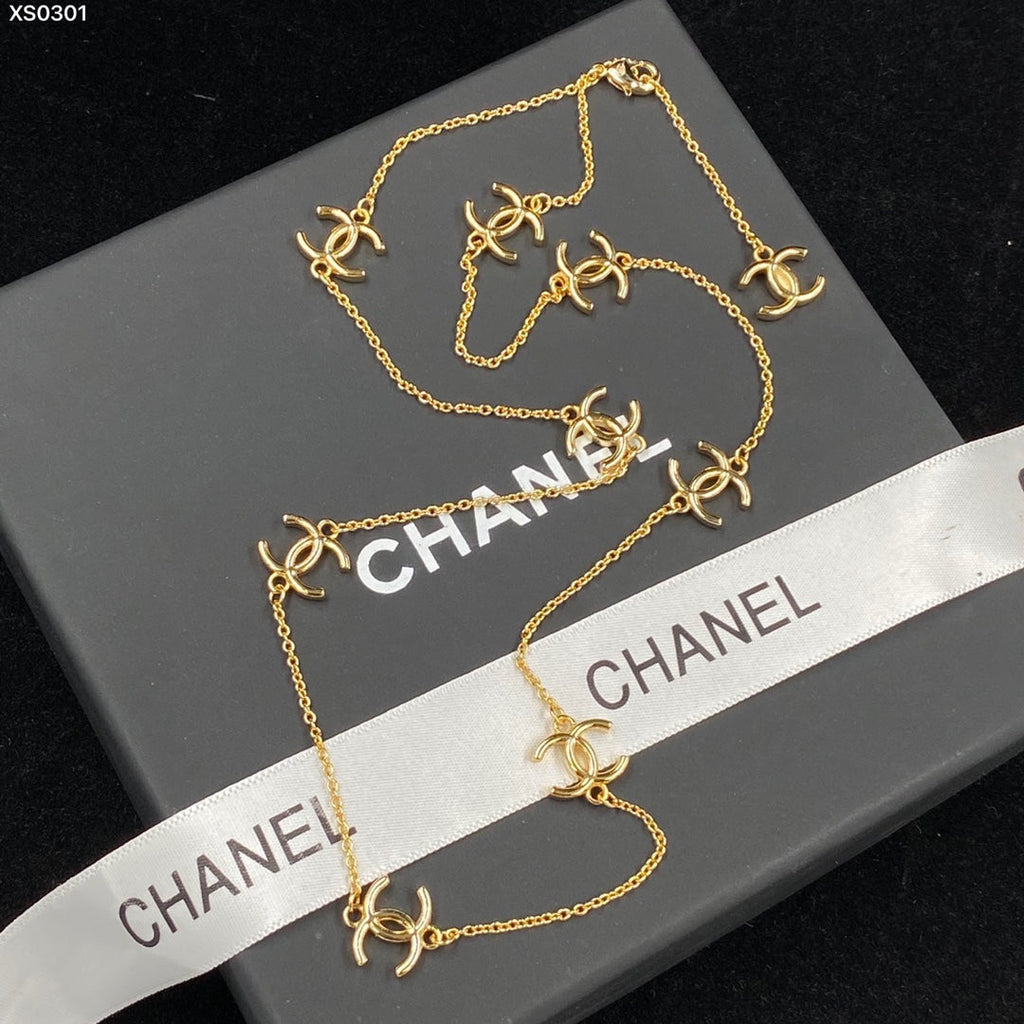 Chanel Multi-Logo 18K Gold Necklace