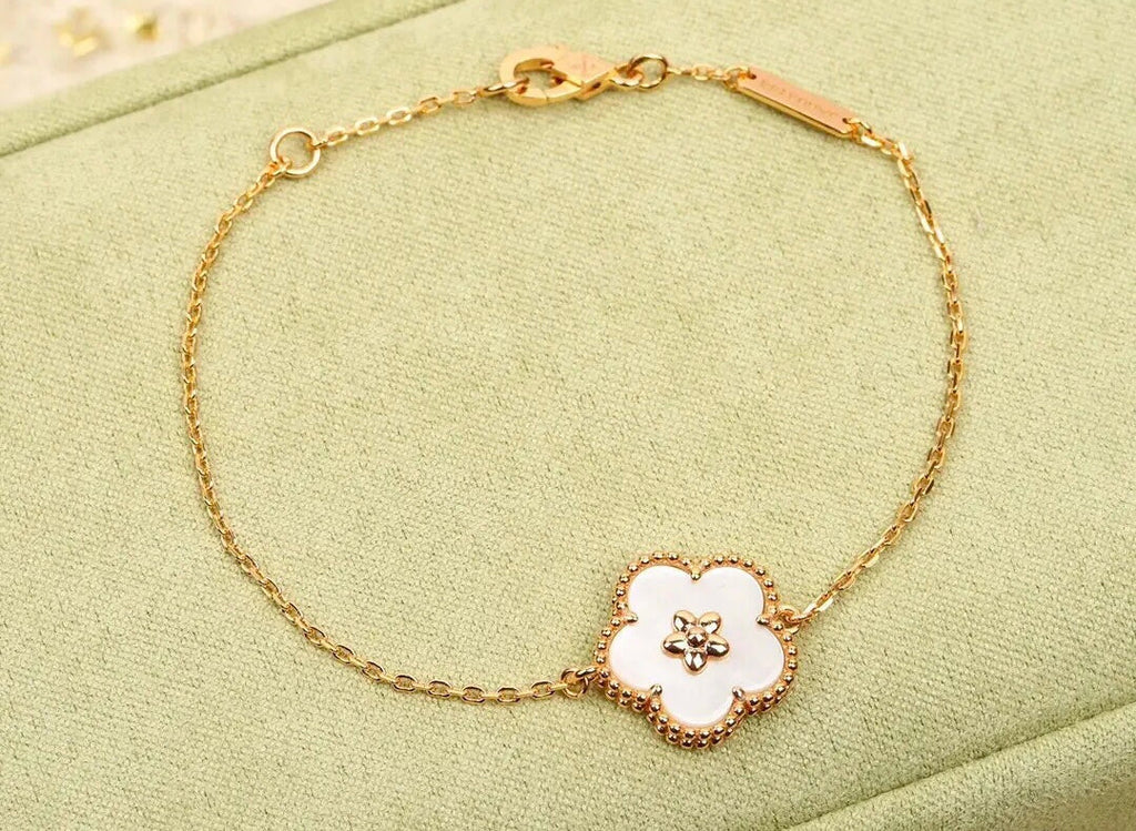 Lucky Spring Plum Blossom 18K Gold Bracelet