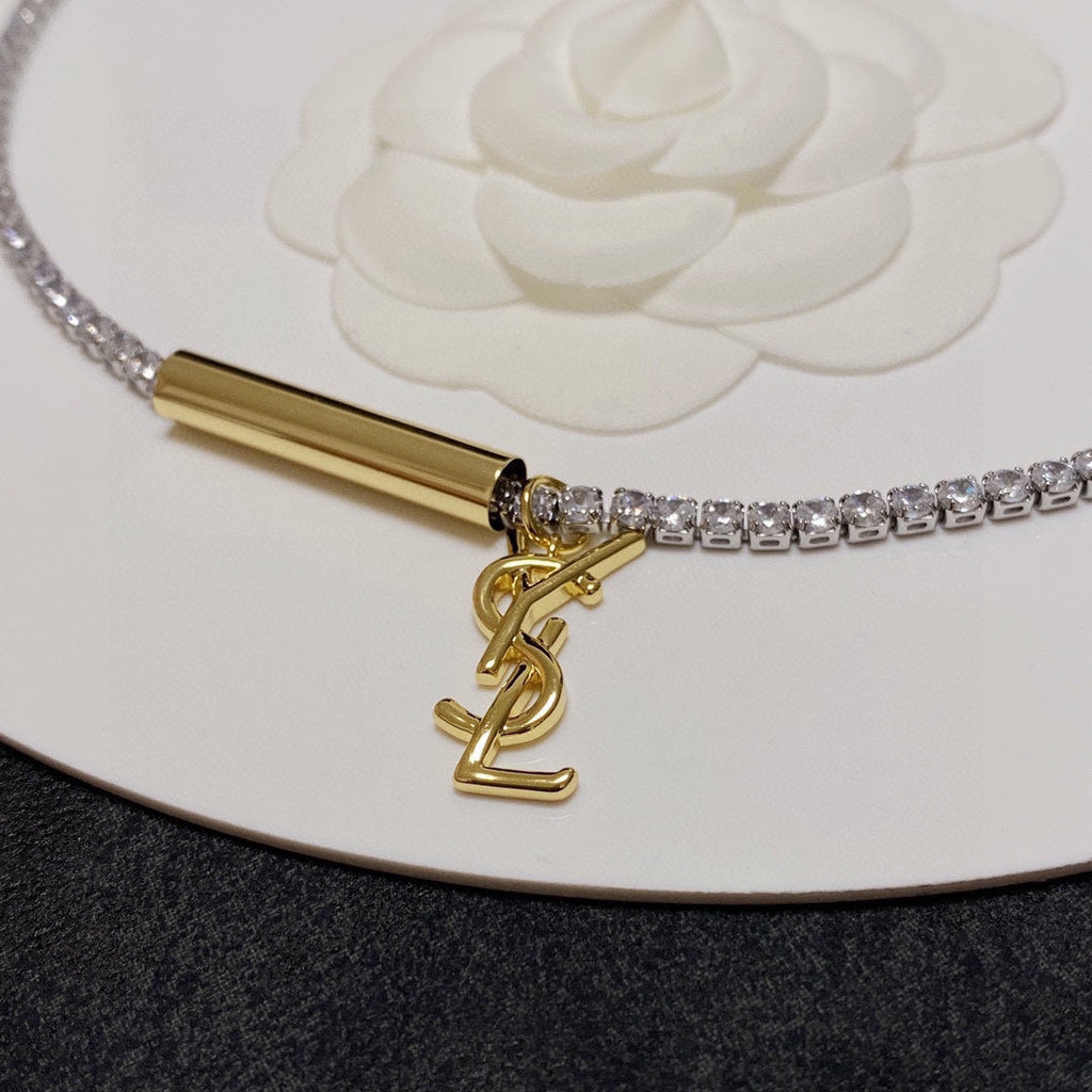 YSL Chain Diamond 18K Gold Necklace