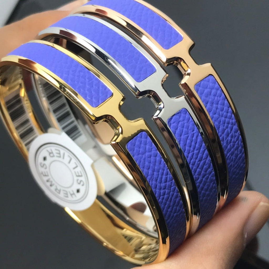 Hermes Olympe Light Purple 18K Gold Bracelet