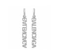 Balenciaga Typo Mirror Hoop Crystals 18K Gold Earrings