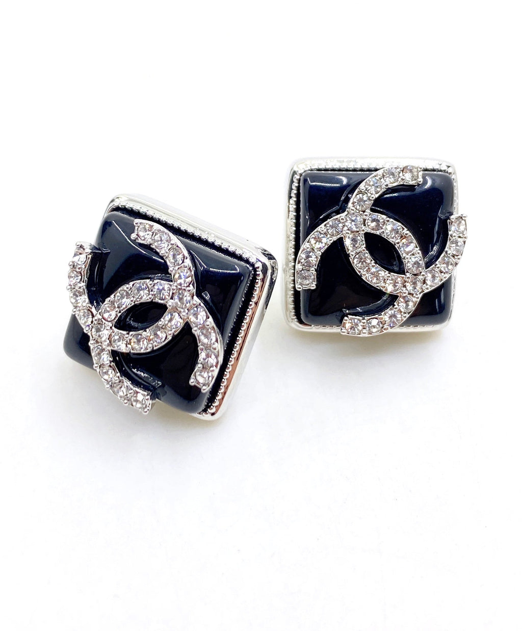 Chanel Square 18K Gold Earrings