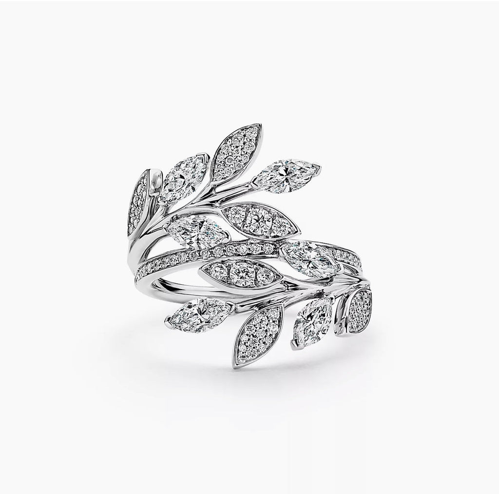 Tiffany Victoria Diamond Vine Bypass 18K Gold Ring