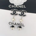 Chanel Pearl Crystals 18K Gold Earrings