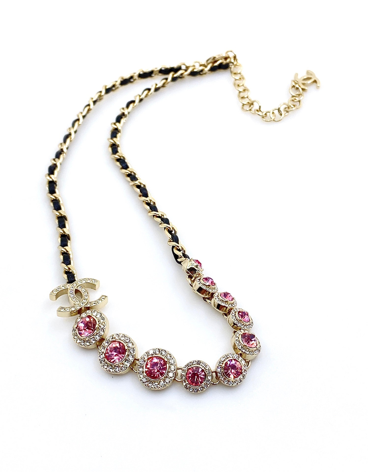 Chanel Leather Choker 18K Gold Necklace