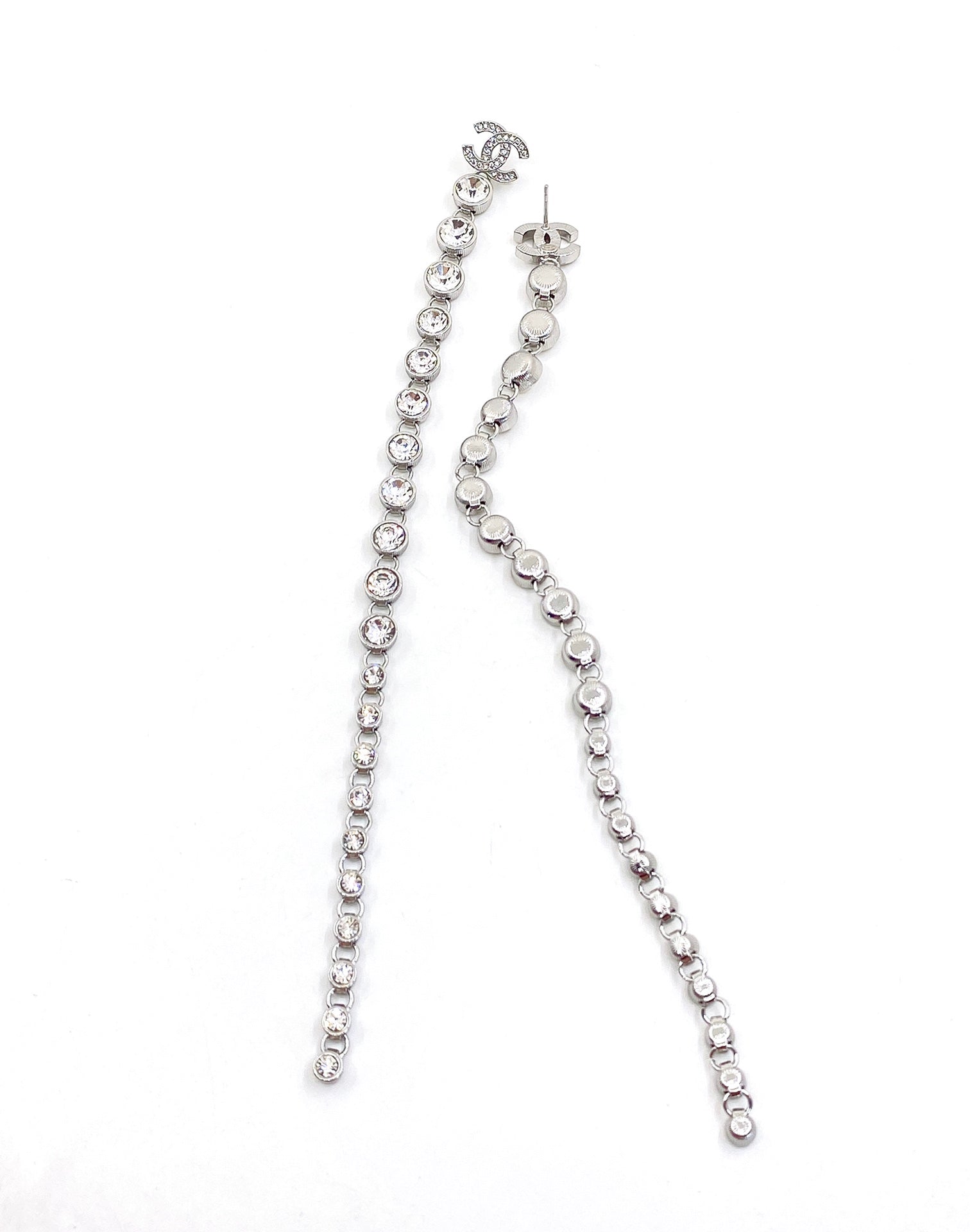 Chanel Long Crystals 18K Gold Earrings