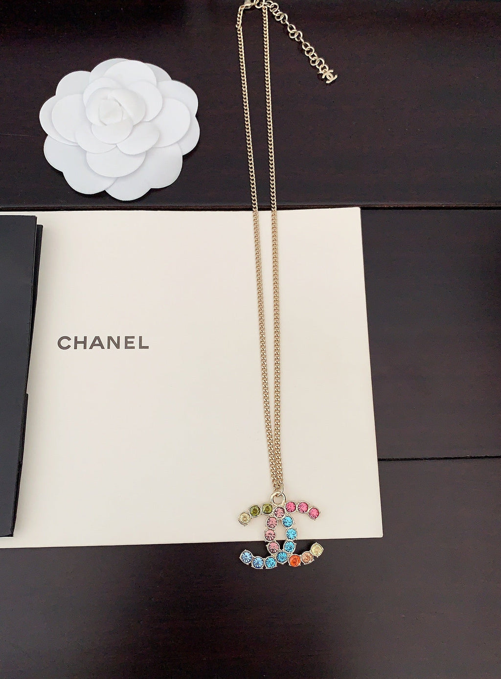 Chanel Color Crystals 18K Gold Necklace