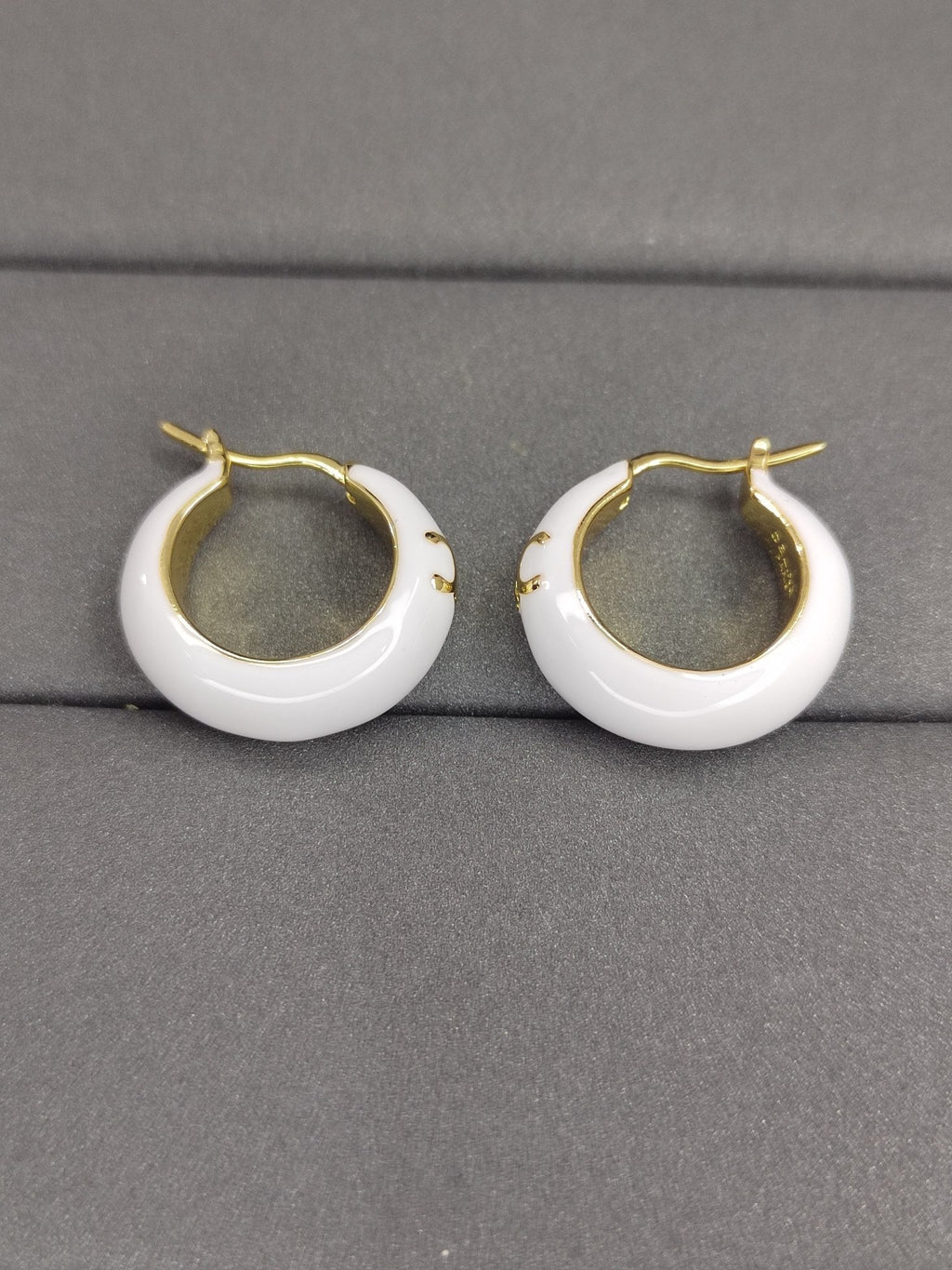 Celine White Pearl 18K Gold Earrings