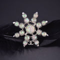 Chanel Flower Crystals 18K Gold Brooch
