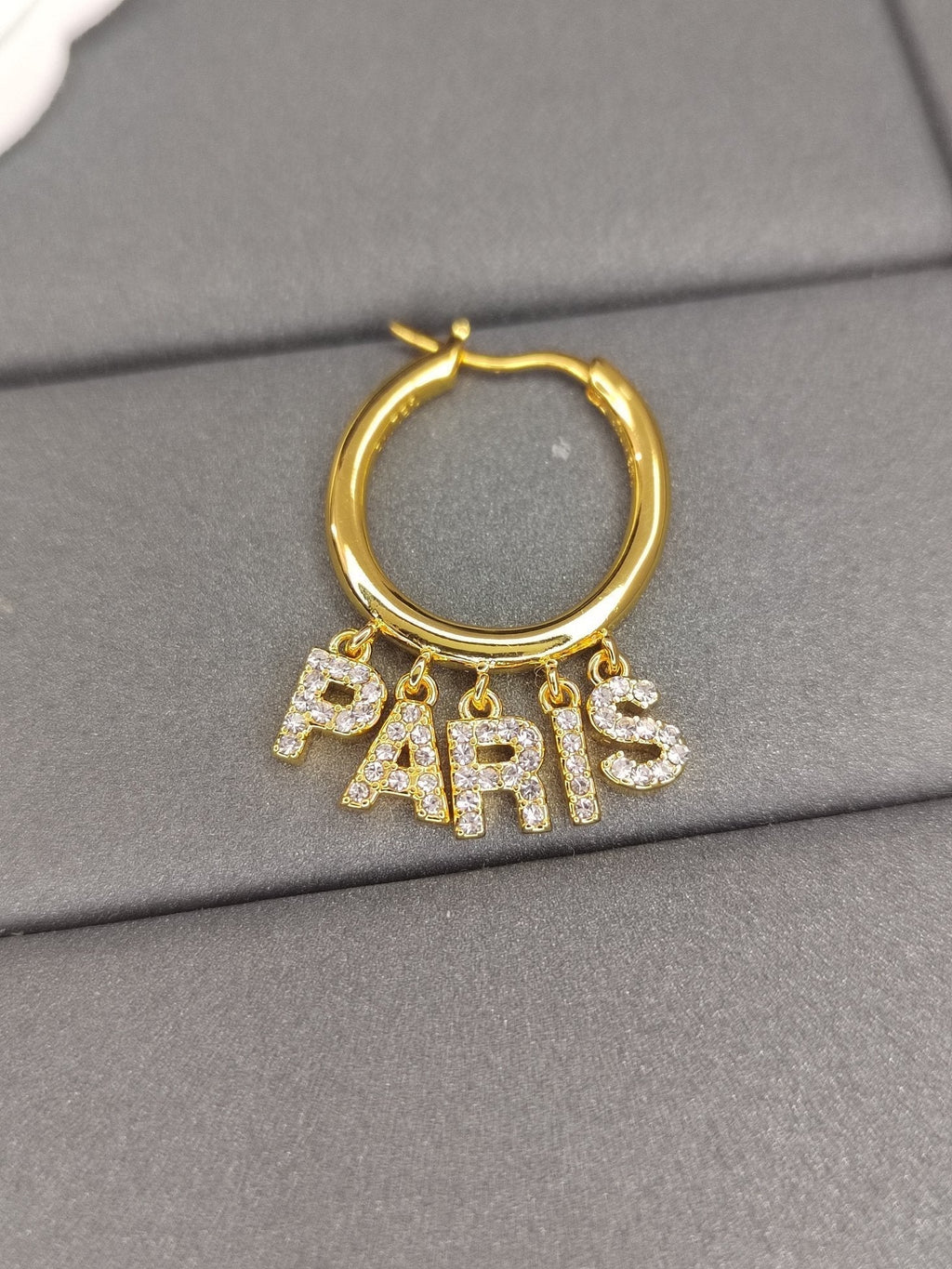 Celine Script Diamonds 18K Gold Earrings