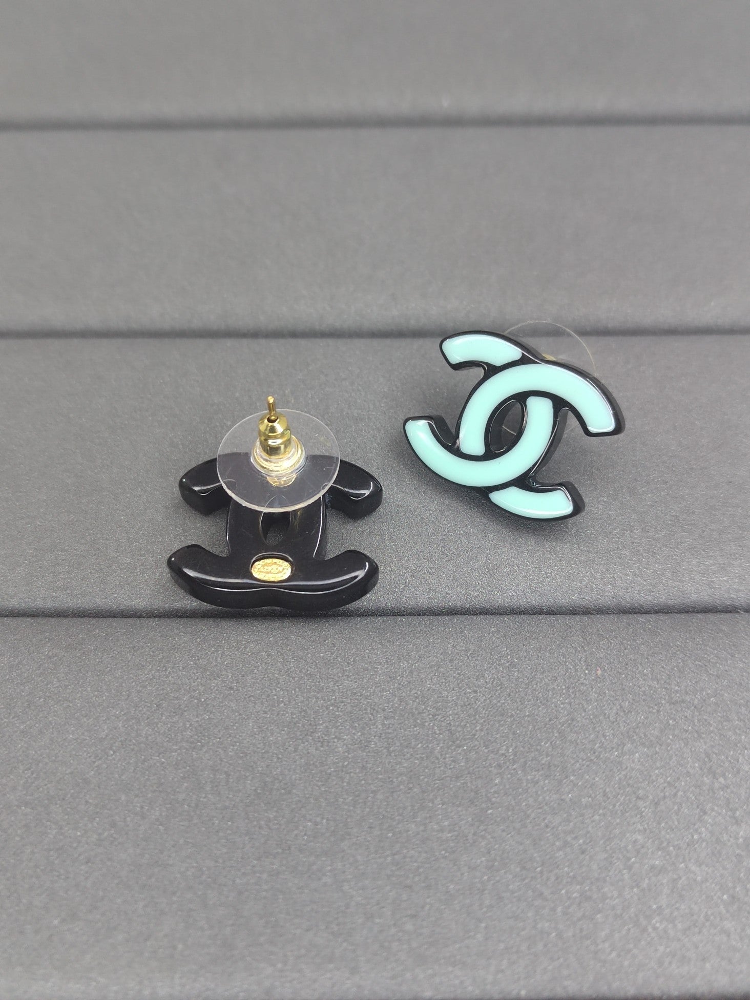 Chanel Classic Blue 18K Gold Earrings