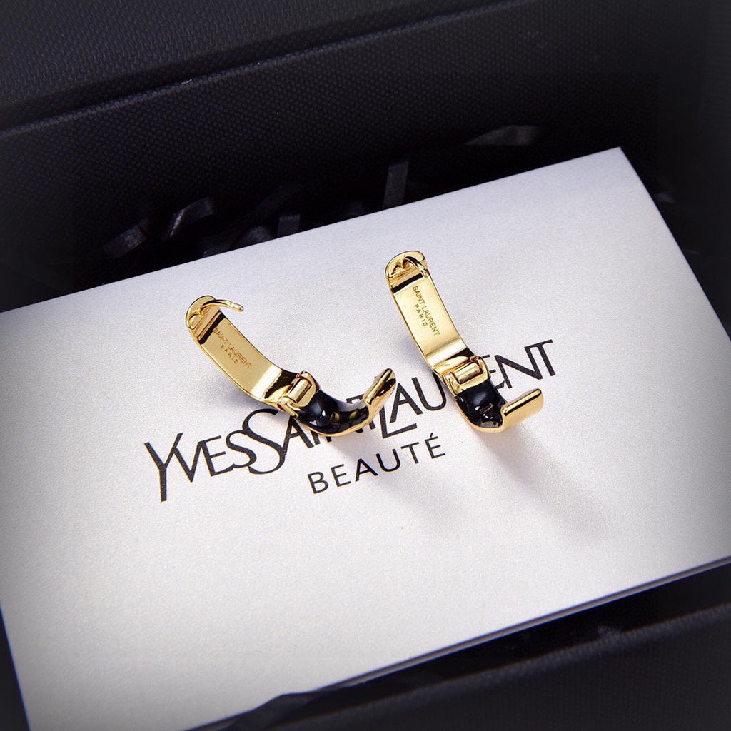 YSL Black 18K Gold Earrings
