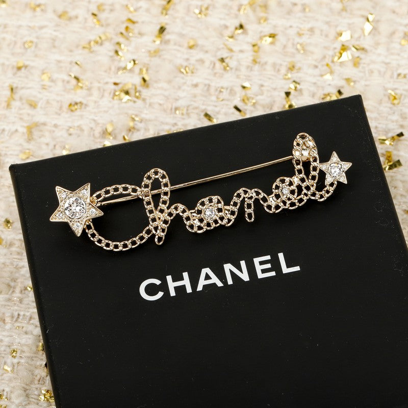 Chanel Leather Gold 18K Gold Brooch