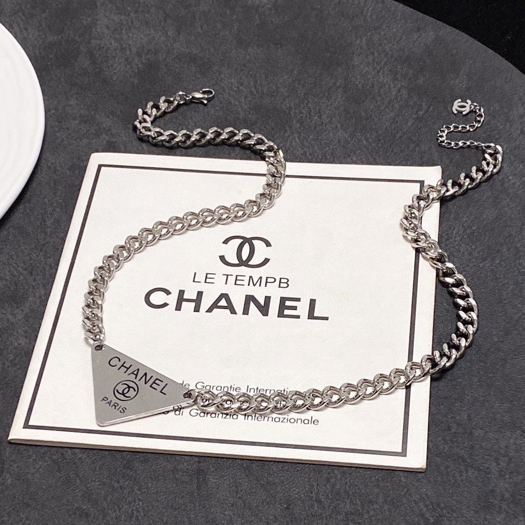 Chanel Triangle 18K Gold Necklace