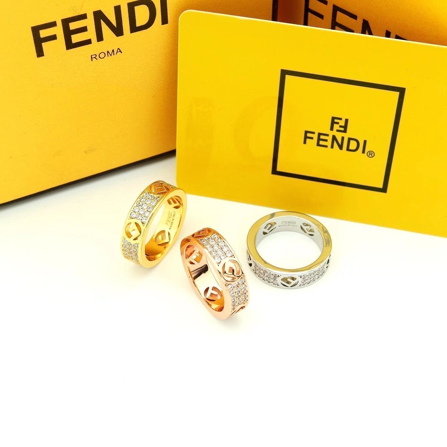 Fendi Is 18K White Gold Ring