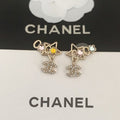 Chanel Color Crystal Star 18K Gold Earrings